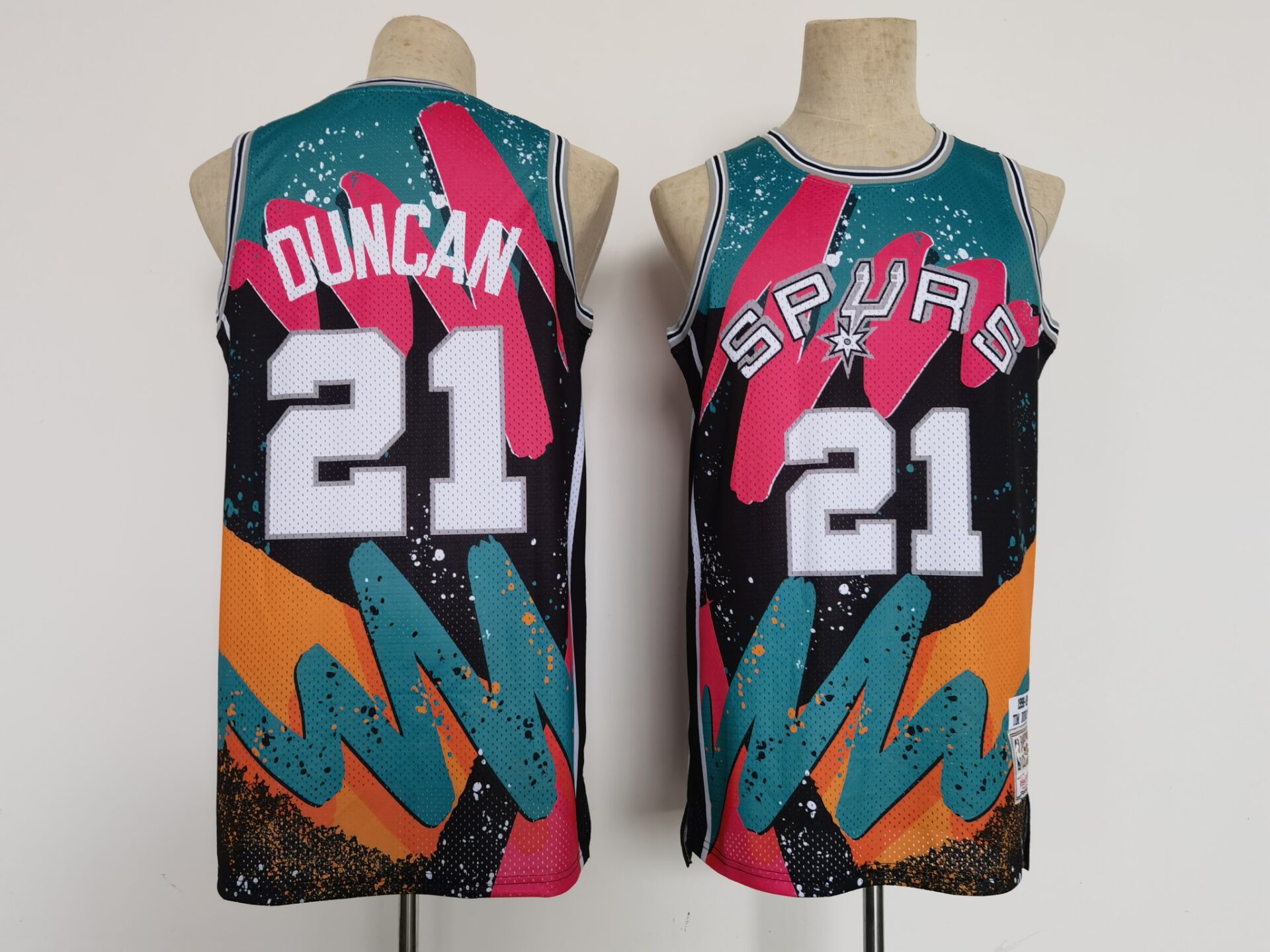 Men San Antonio Spurs #21 Duncan black Hip hop version 2022 NBA Jersey